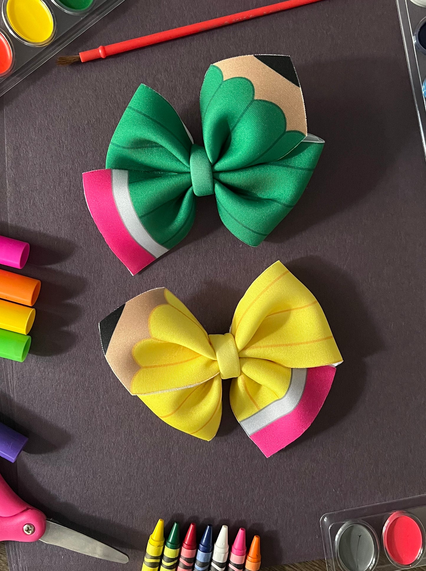 Colored Pencil Pin Wheel Bows