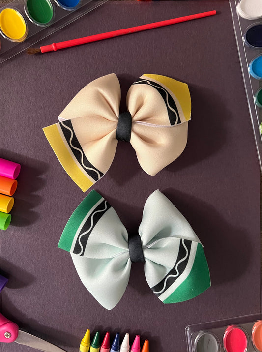 Crayon Pin Wheel Bows