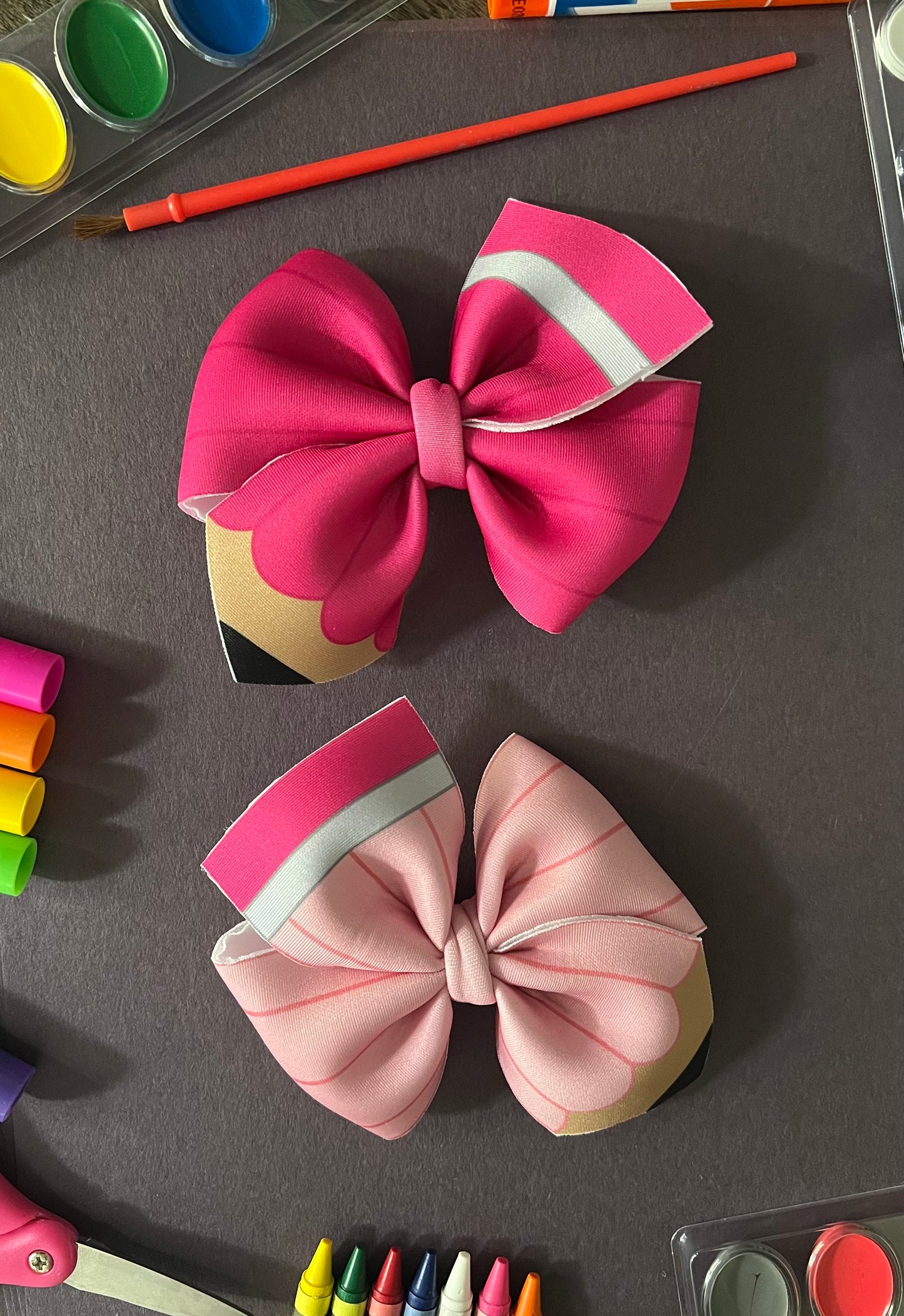 Colored Pencil Pin Wheel Bows
