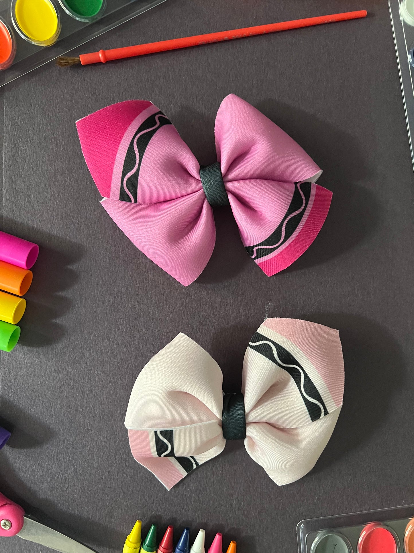 Crayon Pin Wheel Bows