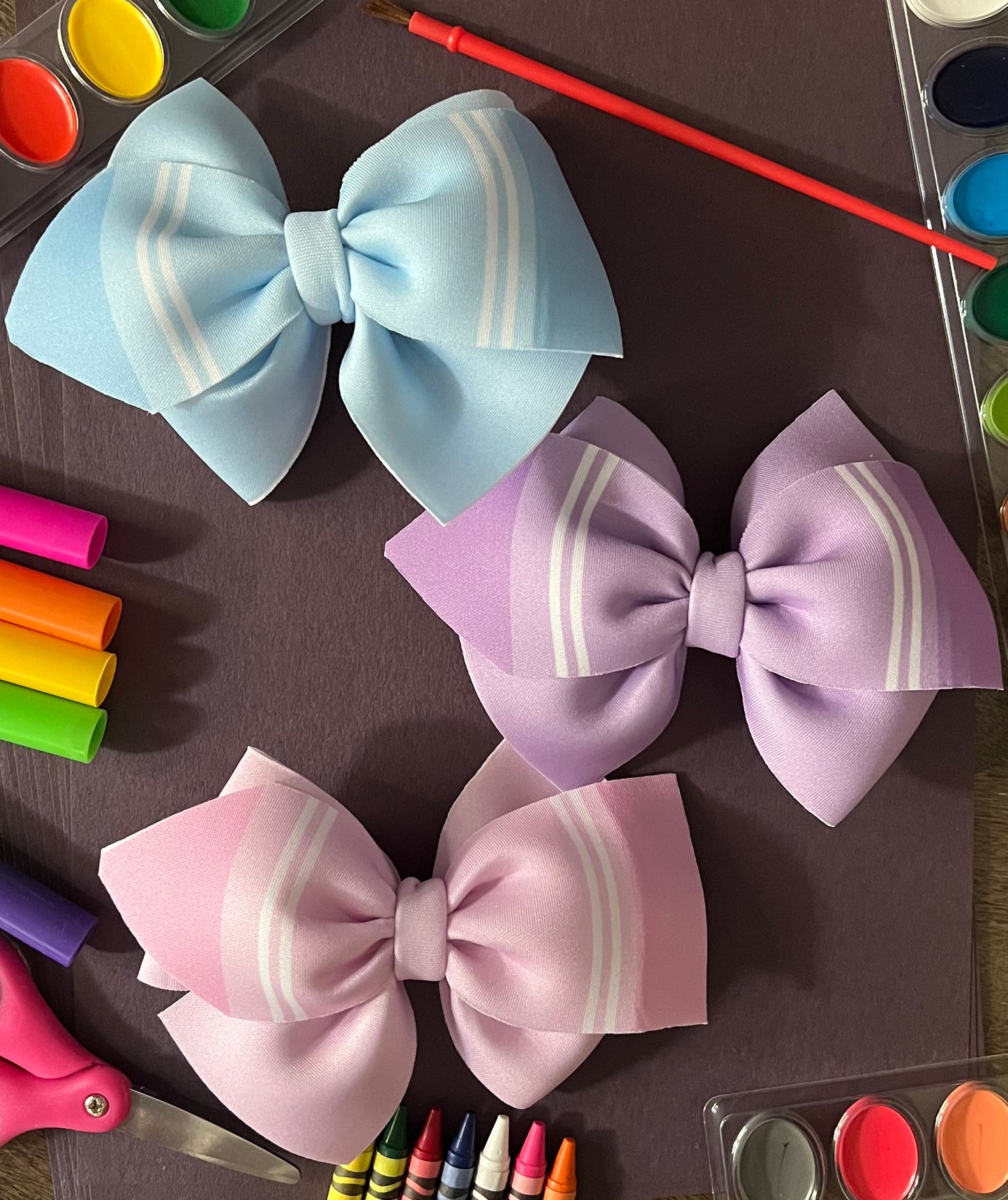 Crayon Pastel Pin wheel Bows