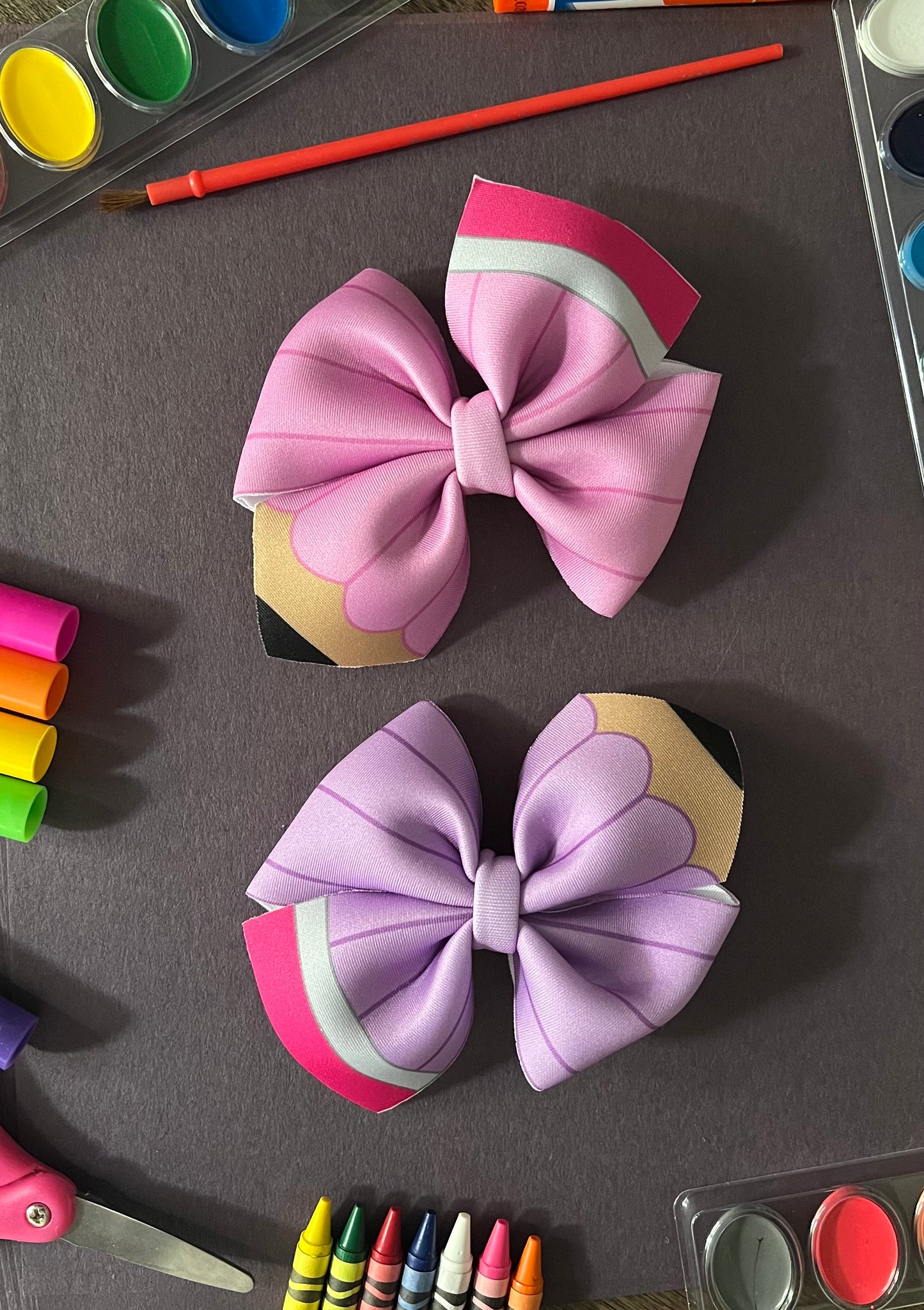 Colored Pencil Pin Wheel Bows